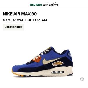 Air max 90 game royal Light cream